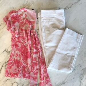 Banana Republic Sloan White Straight Leg Pants